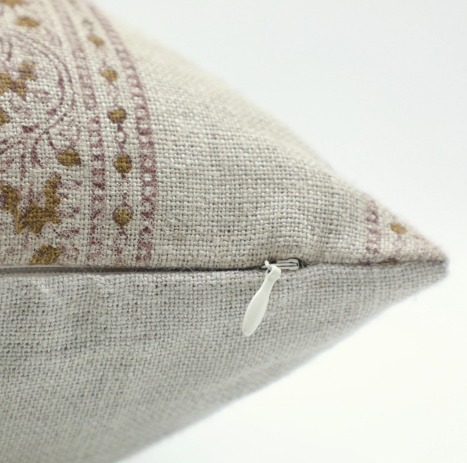 Block print Thick Linen throw pillow cover- BELA CHAMELI - Fabdivine