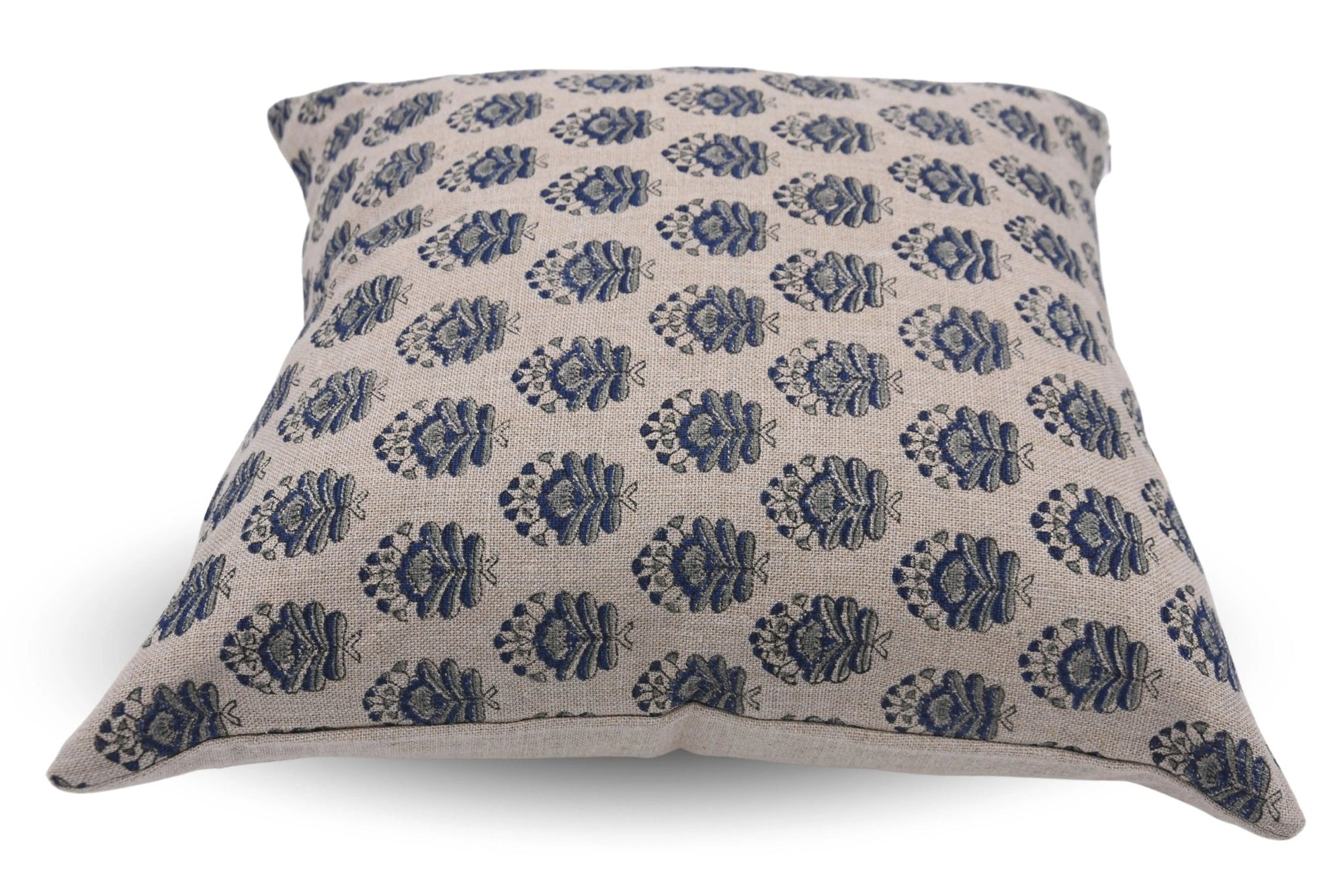 Block print Heavy Linen Pillow Cover - BHEESHMA - Fabdivine
