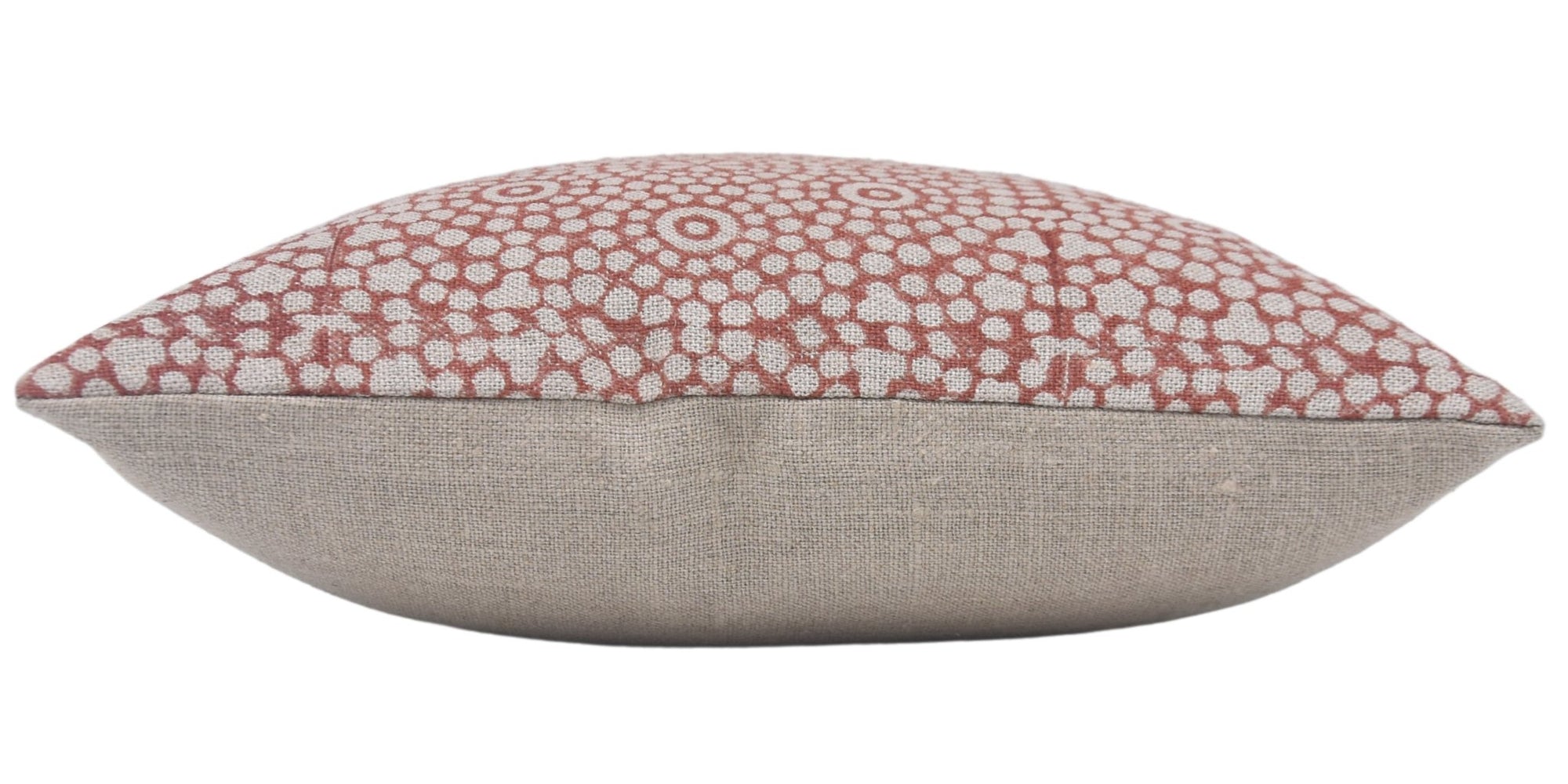 Block print pillow cover in thick linen for sofa, couch, or bed - CHUNRIBUTI - Fabdivine