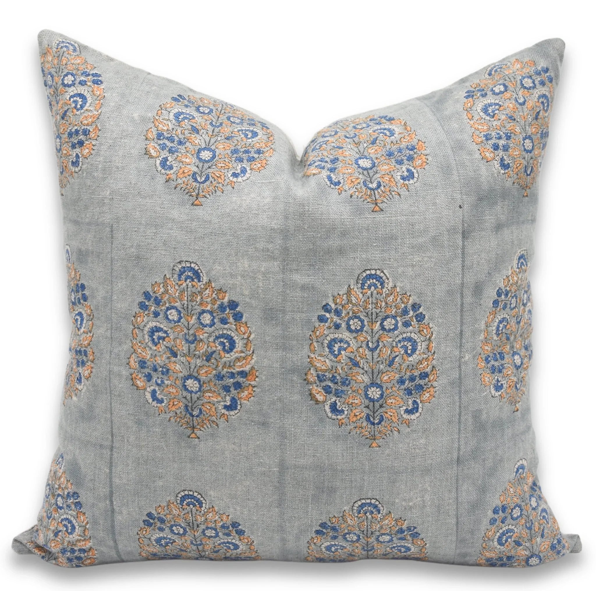 Block print Pillow cover for sofa, couch or bed- thick linen- GULDASTA - Fabdivine