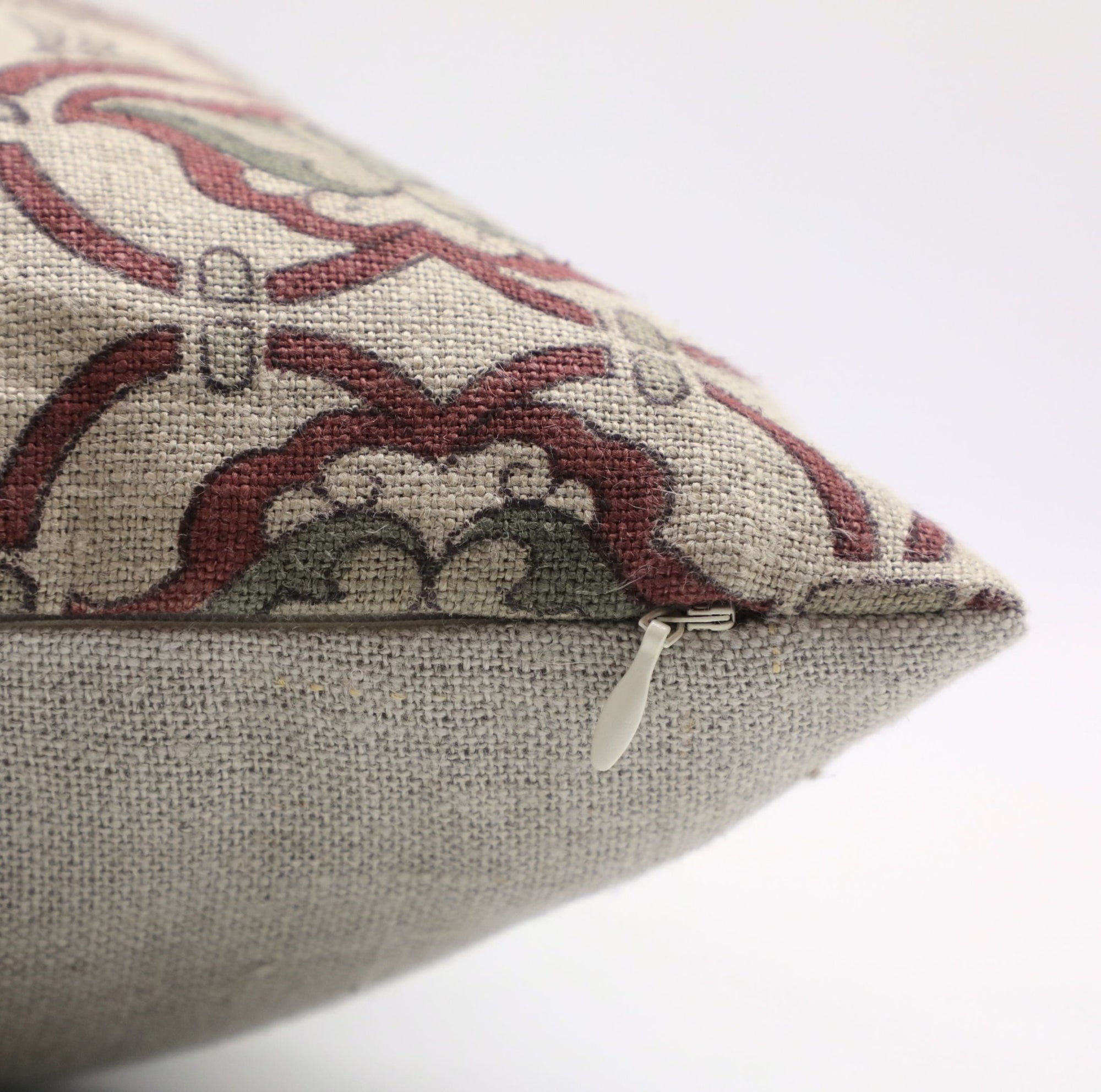 Think Linen block print designer boho pillow/cushion cover- HRIDYAVAN - Fabdivine