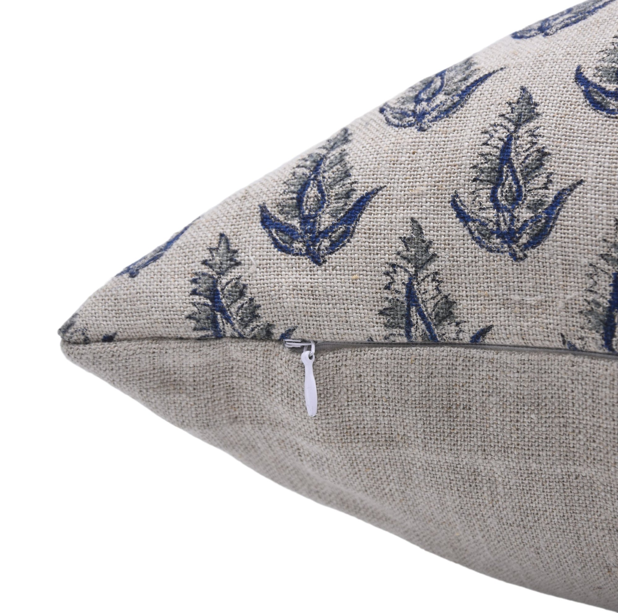 Heavy Linen block print designer boho pillow/cushion cover- KANAK BUTI - Fabdivine