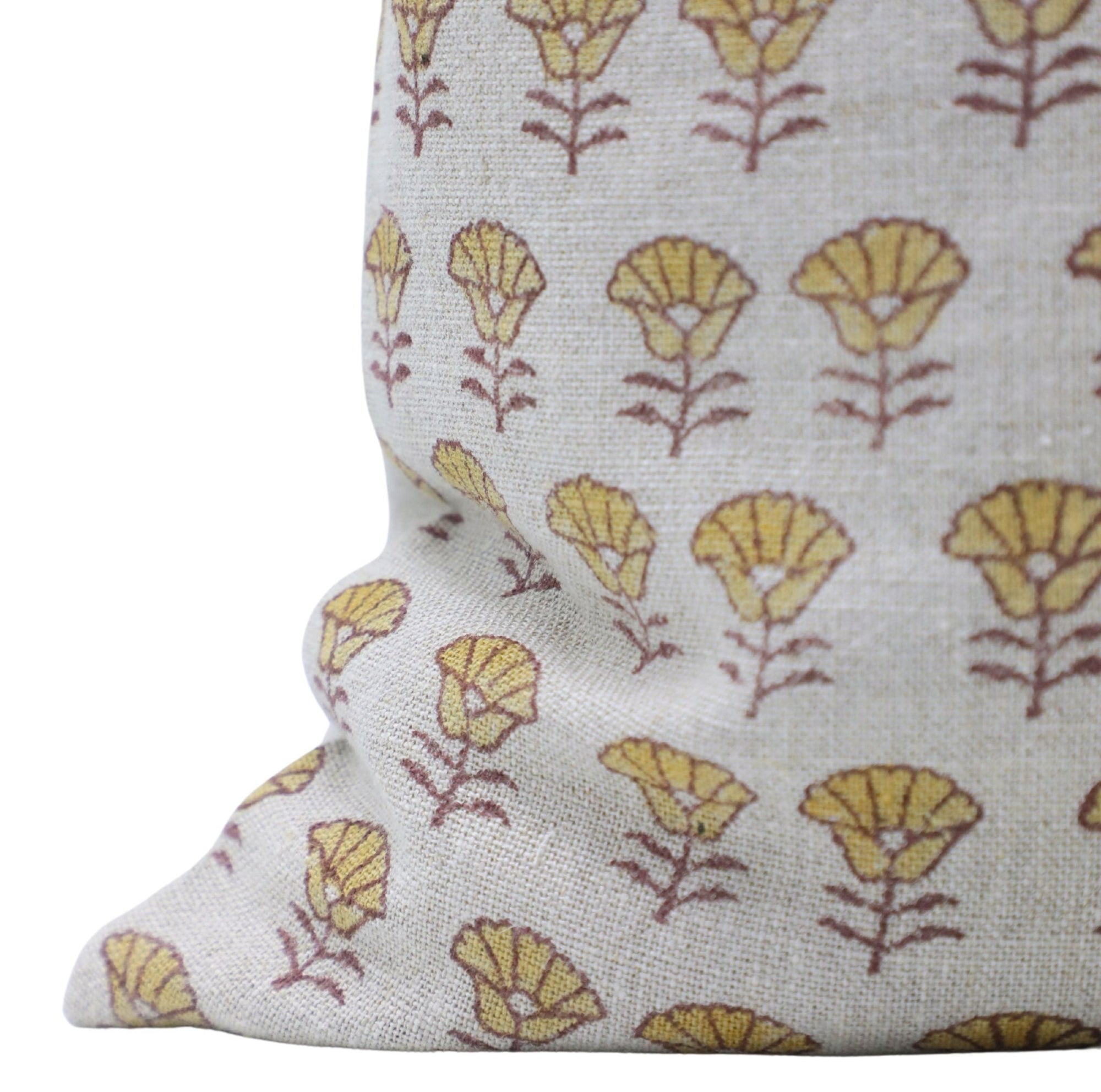 Thick Linen block print designer boho pillow/cushion cover- KOHINOOR - Fabdivine