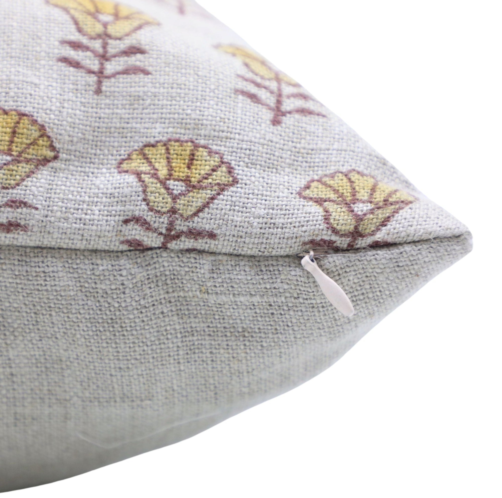 Thick Linen block print designer boho pillow/cushion cover- KOHINOOR - Fabdivine