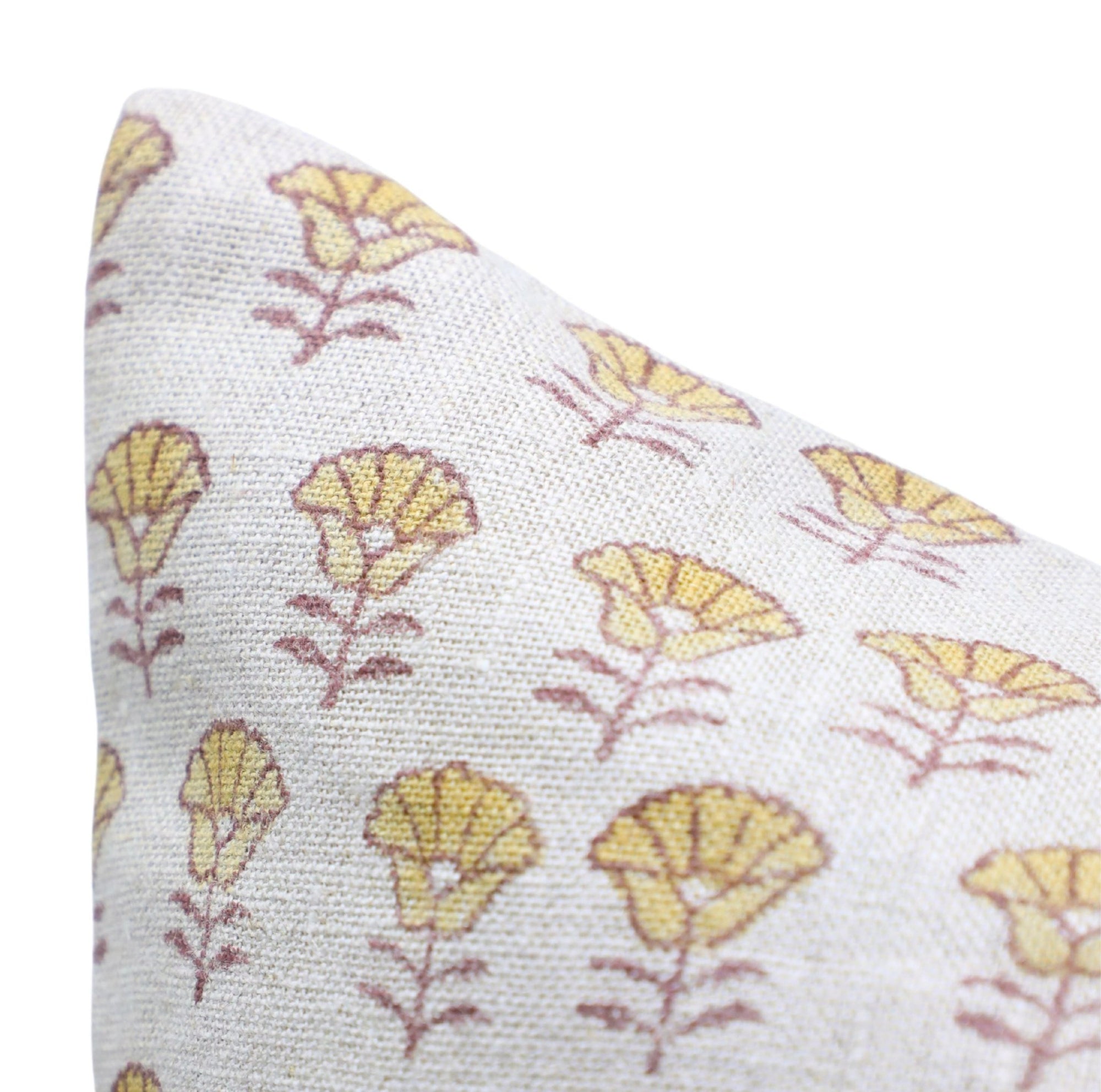 Thick Linen block print designer boho pillow/cushion cover- KOHINOOR - Fabdivine