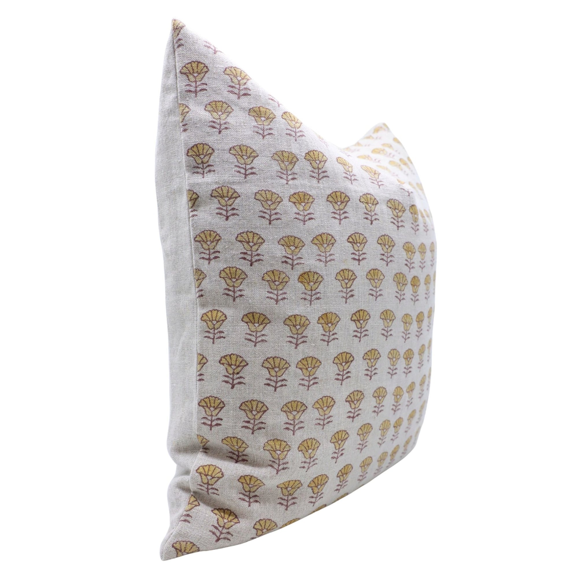 Thick Linen block print designer boho pillow/cushion cover- KOHINOOR - Fabdivine