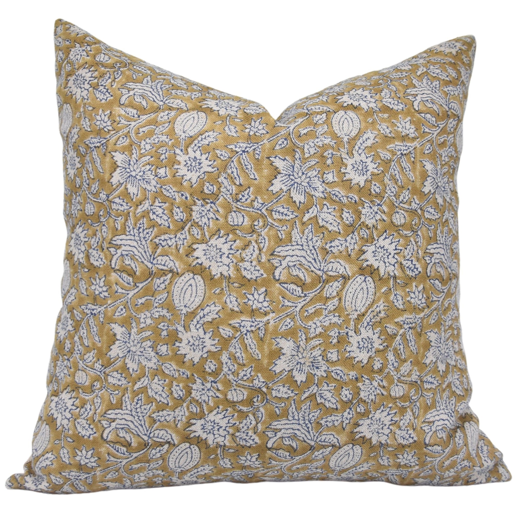 MANIKARNIKA Thick Linen block print designer boho pillow/cushion cover - Fabdivine