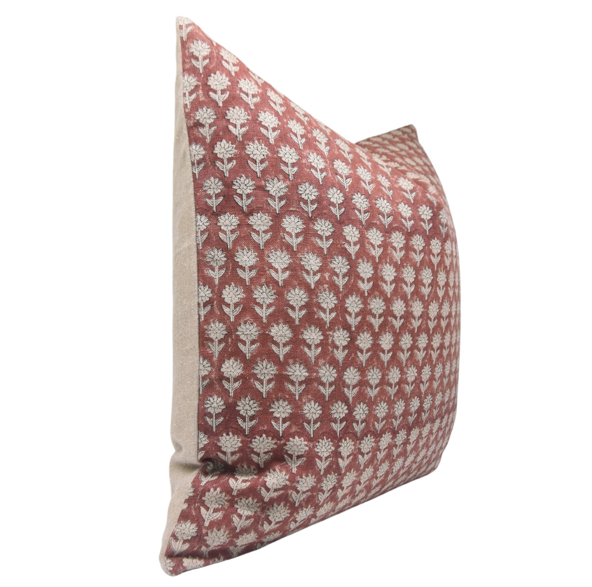 Hand Block Print thick linen designer pillow cover- PANKHUDI - Fabdivine