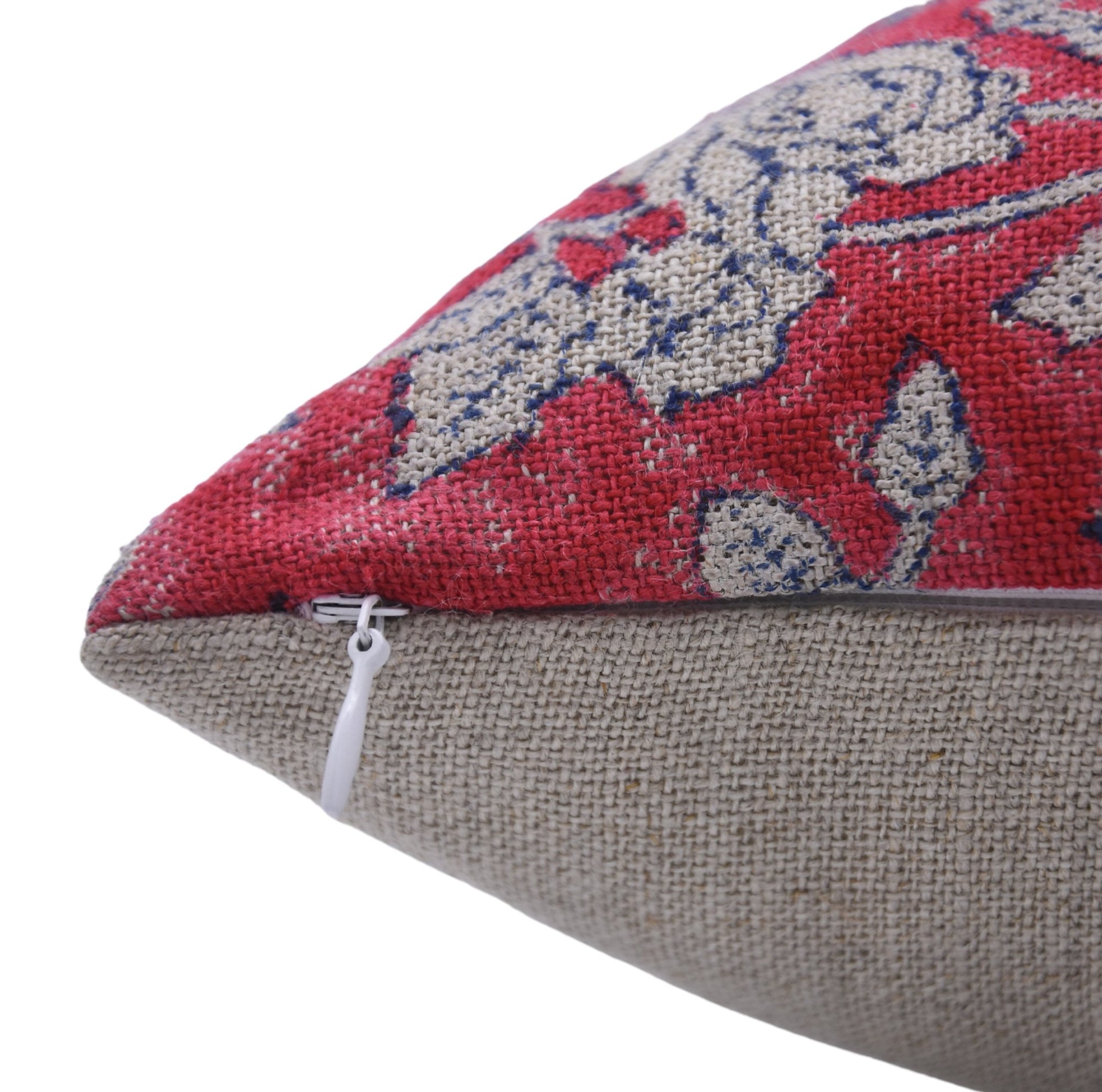 Square/Lumber block print pillow cover - Thick Linen Pure- RAMESHWARAM - Fabdivine