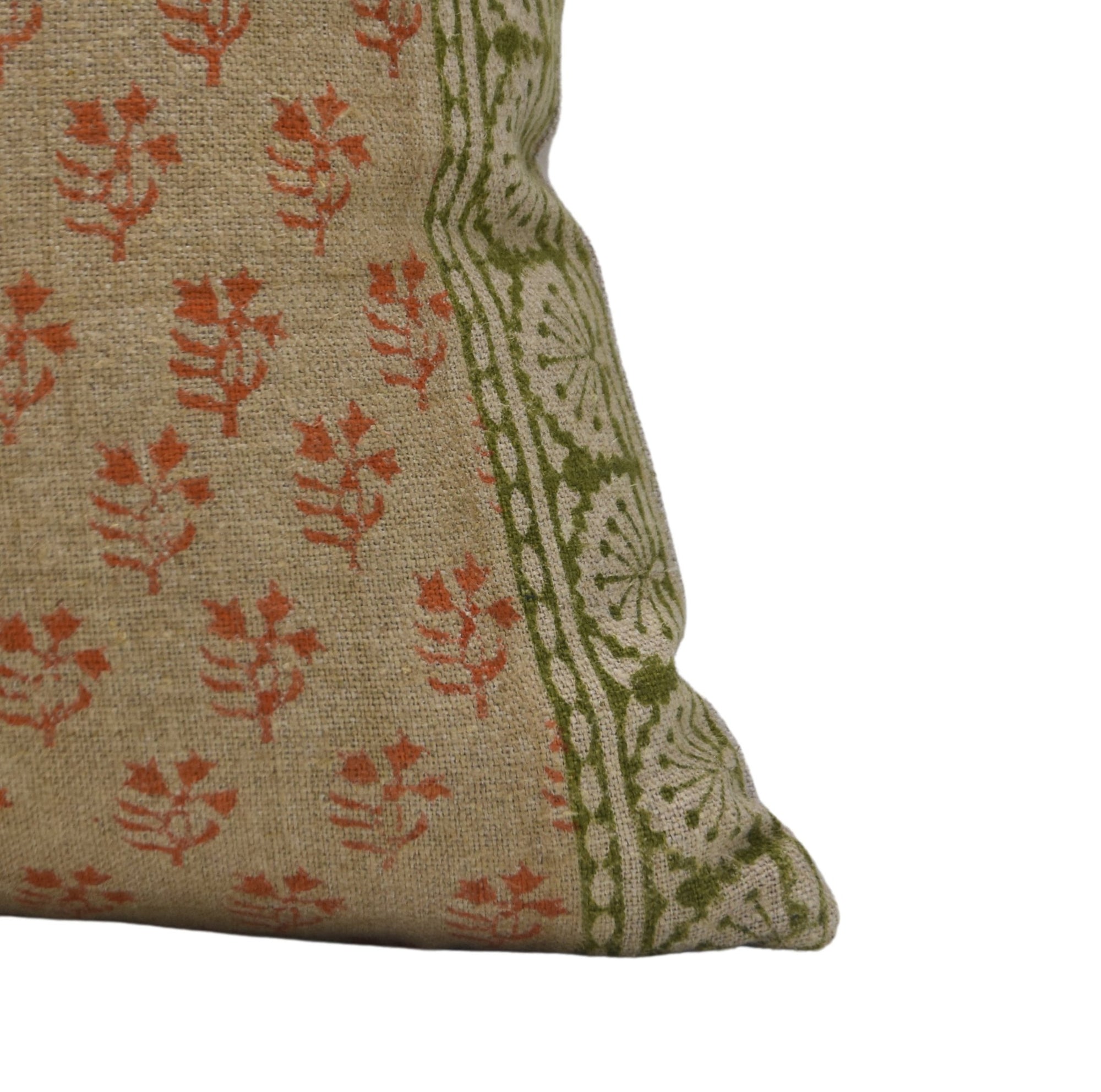RANGOLI ART Block Print Linen Throw Pillow Cover - Fabdivine