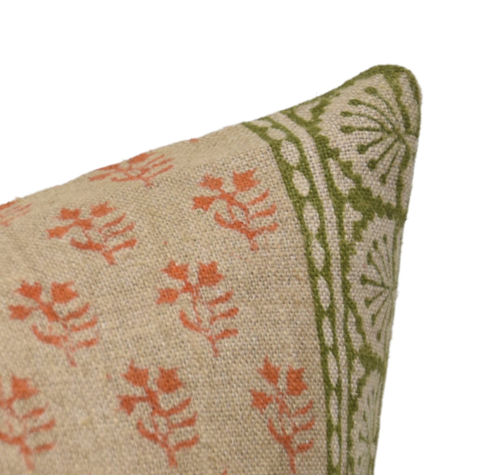 RANGOLI ART Block Print Linen Throw Pillow Cover - Fabdivine