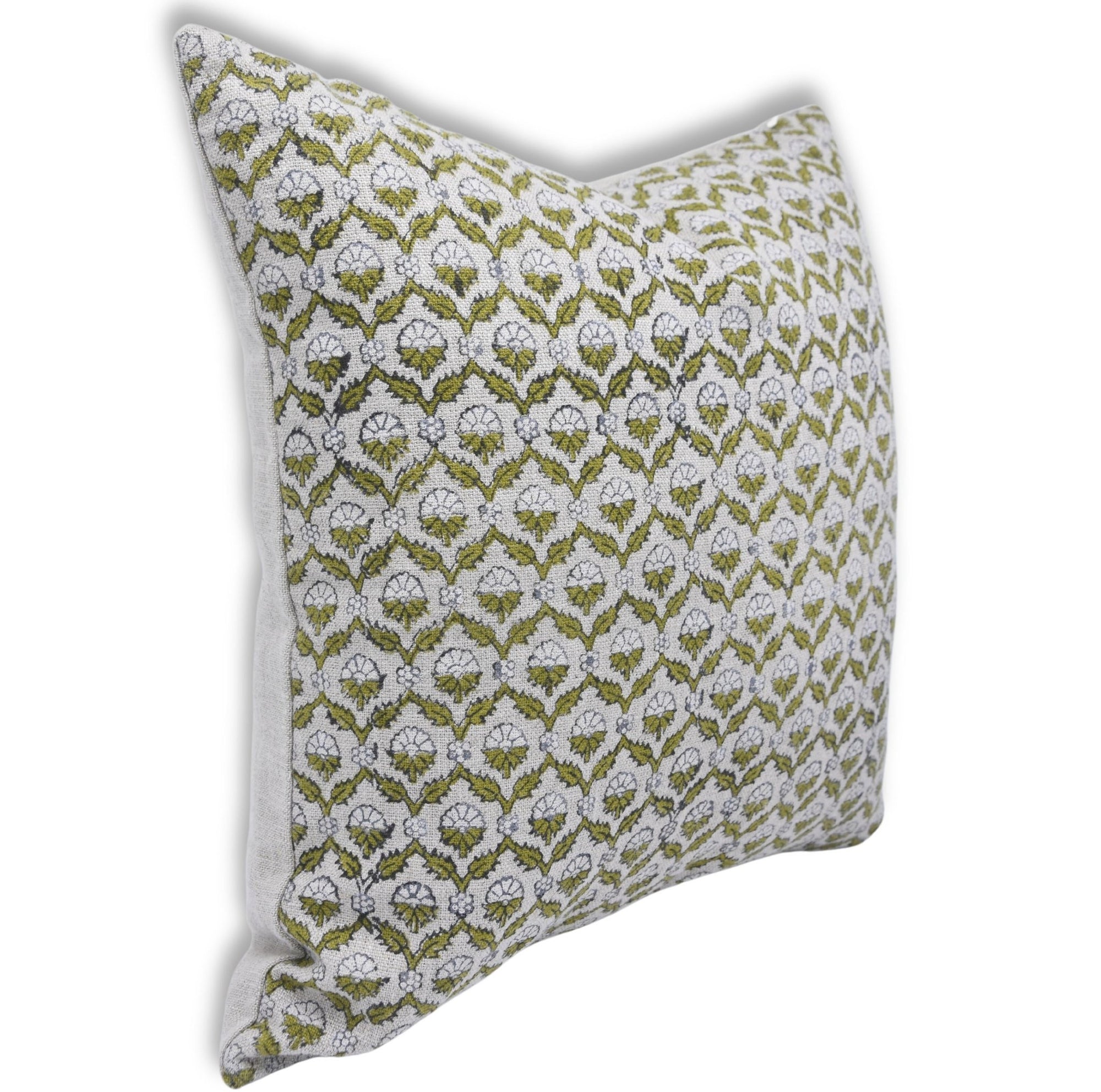 Throw Pillow Cover –Designer Collection of Hand Block Print Thick/Heavy Linen- SHEHNAAZ - Fabdivine