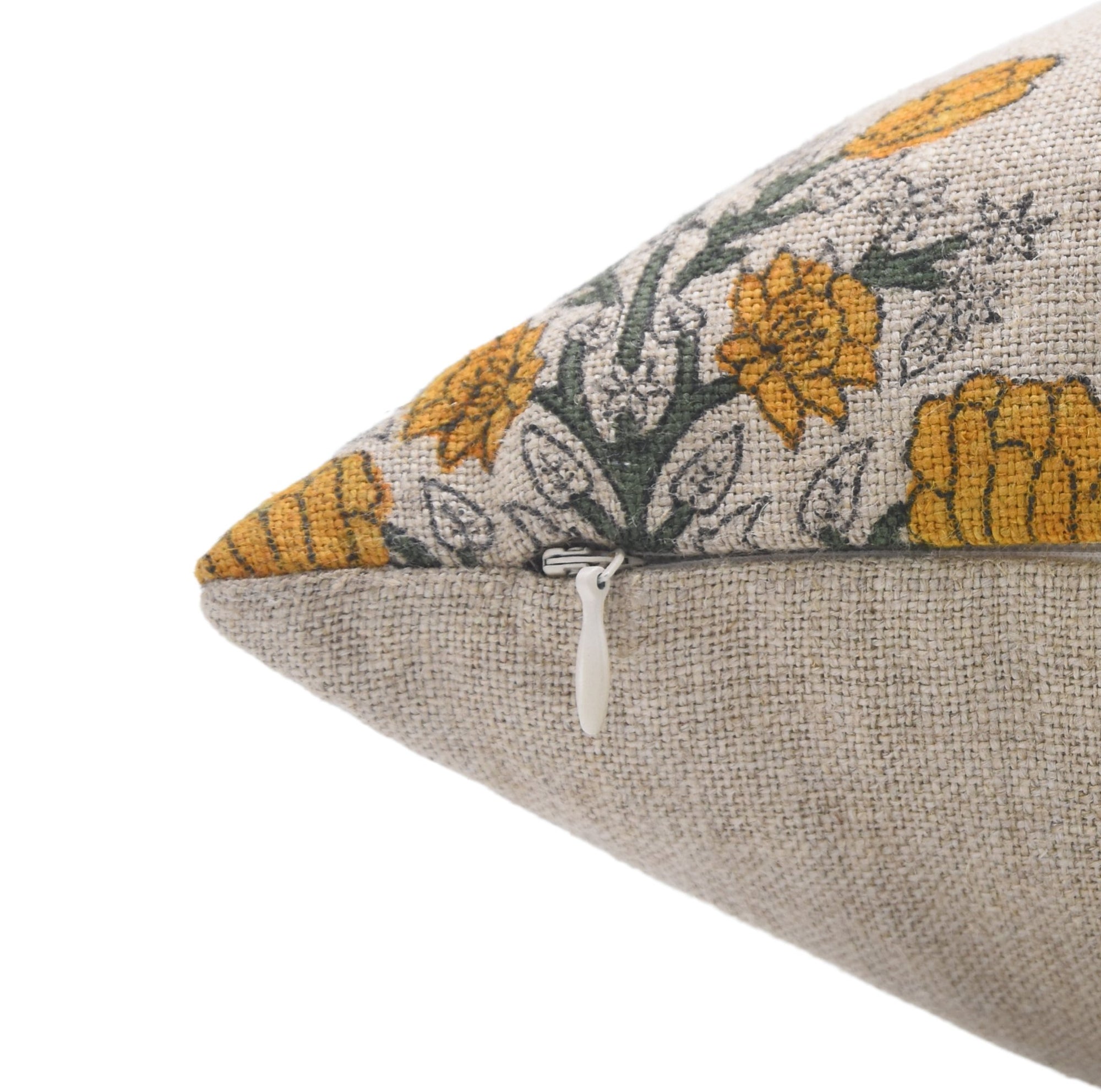 Swadesh Square/Lumber Block Printed Pillow Cover In Thick Linen