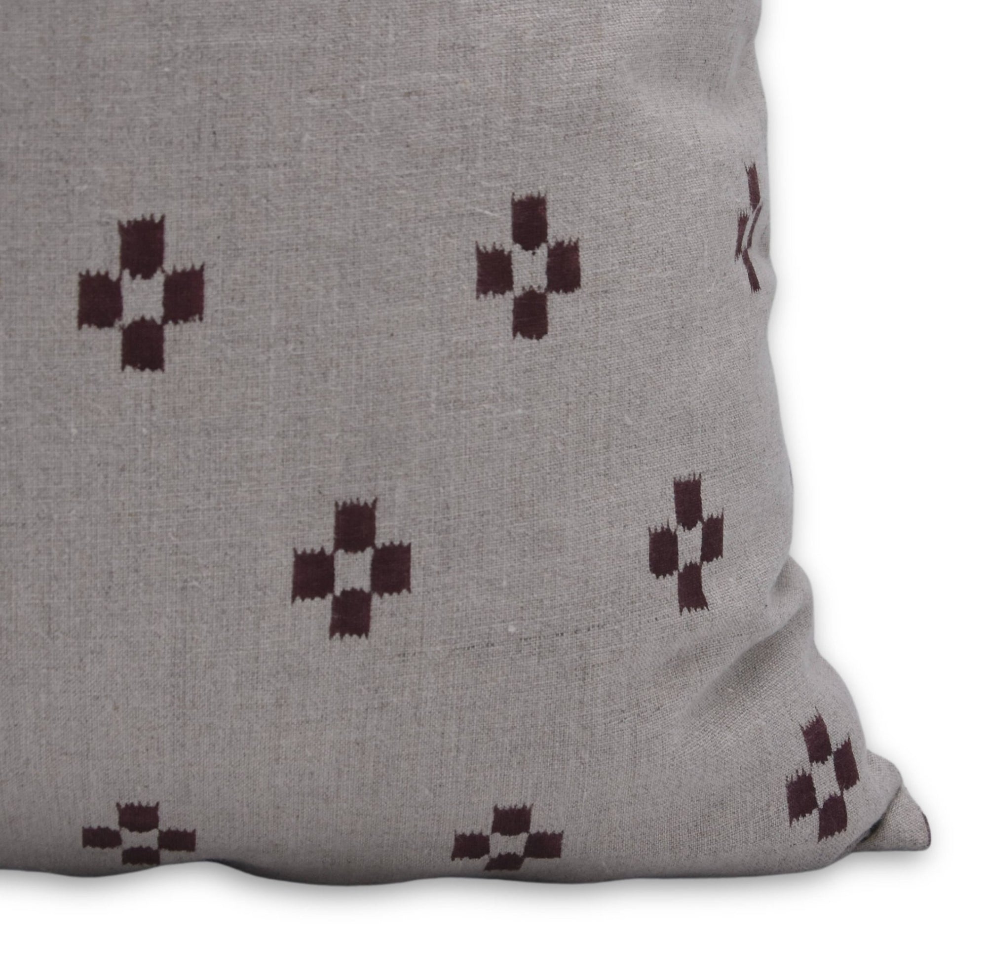 Square/Lumber block print pillow cover- pure linen- BARFI - Fabdivine