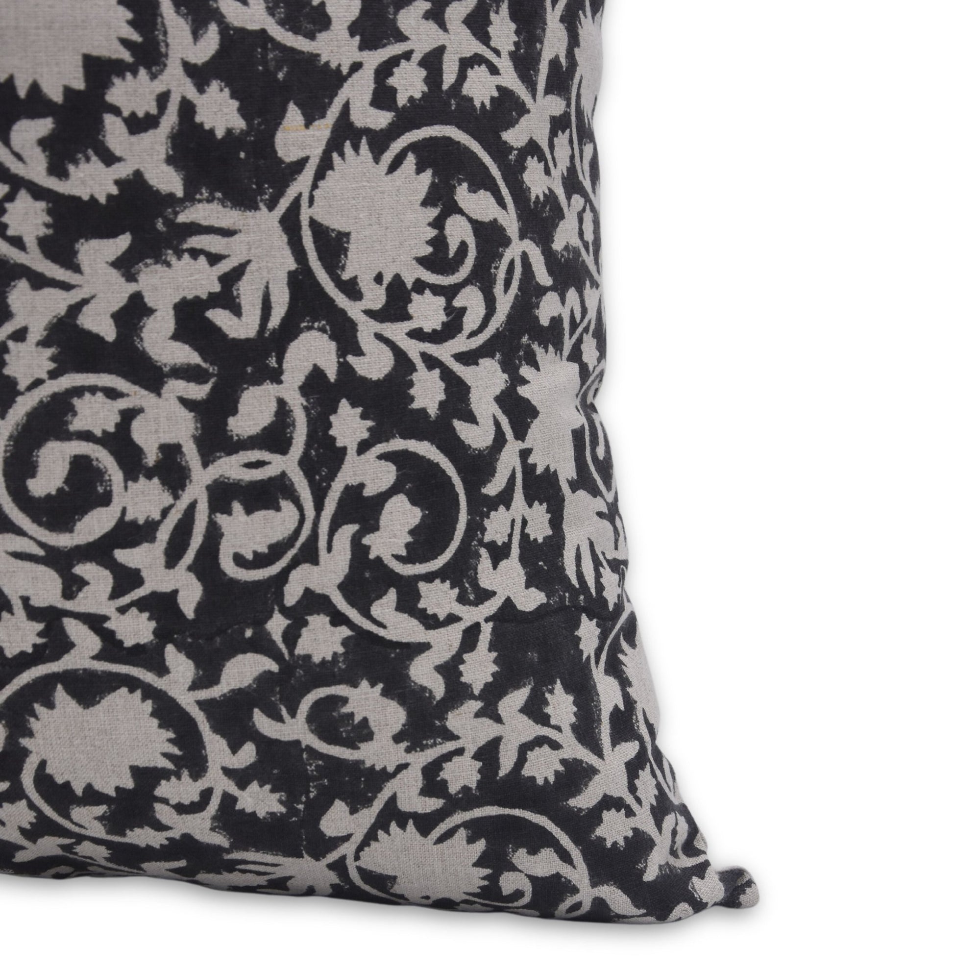 Pure Linen block print designer boho pillow/cushion cover- DEVDAS - Fabdivine