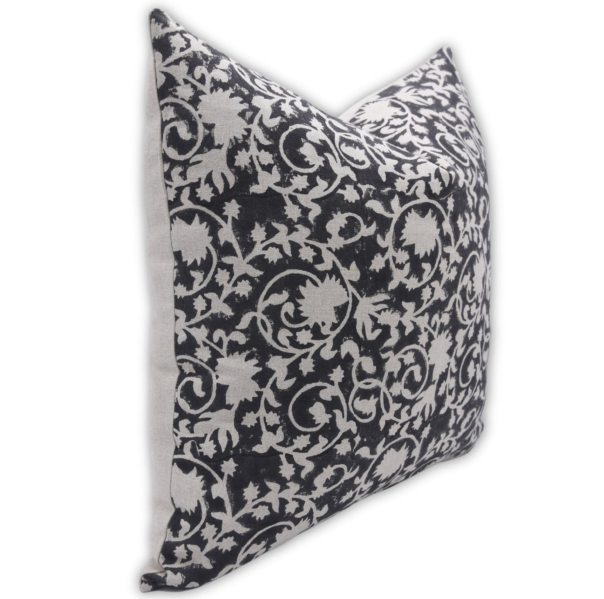 Pure Linen block print designer boho pillow/cushion cover- DEVDAS - Fabdivine