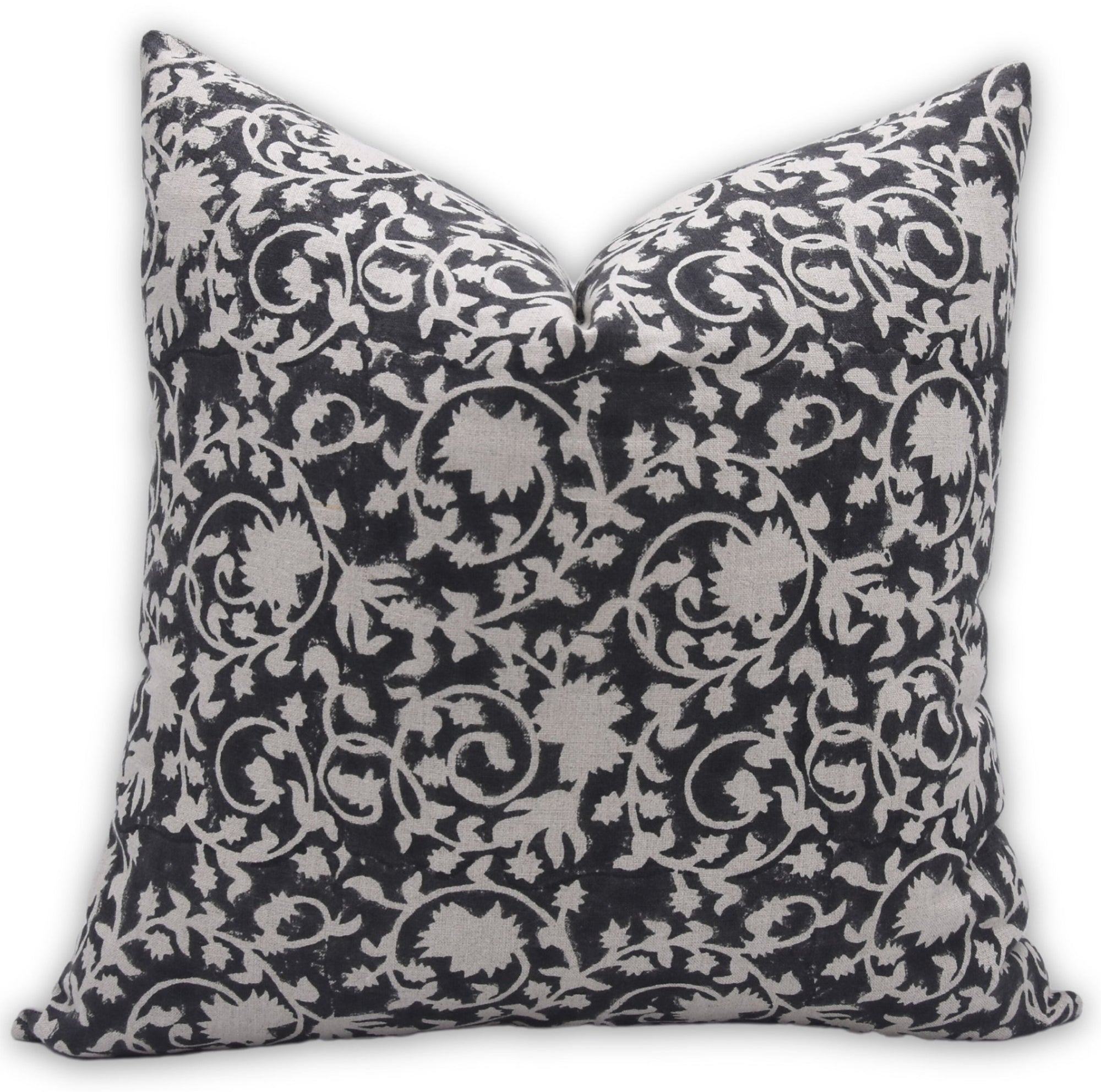 Pure Linen block print designer boho pillow/cushion cover- DEVDAS - Fabdivine
