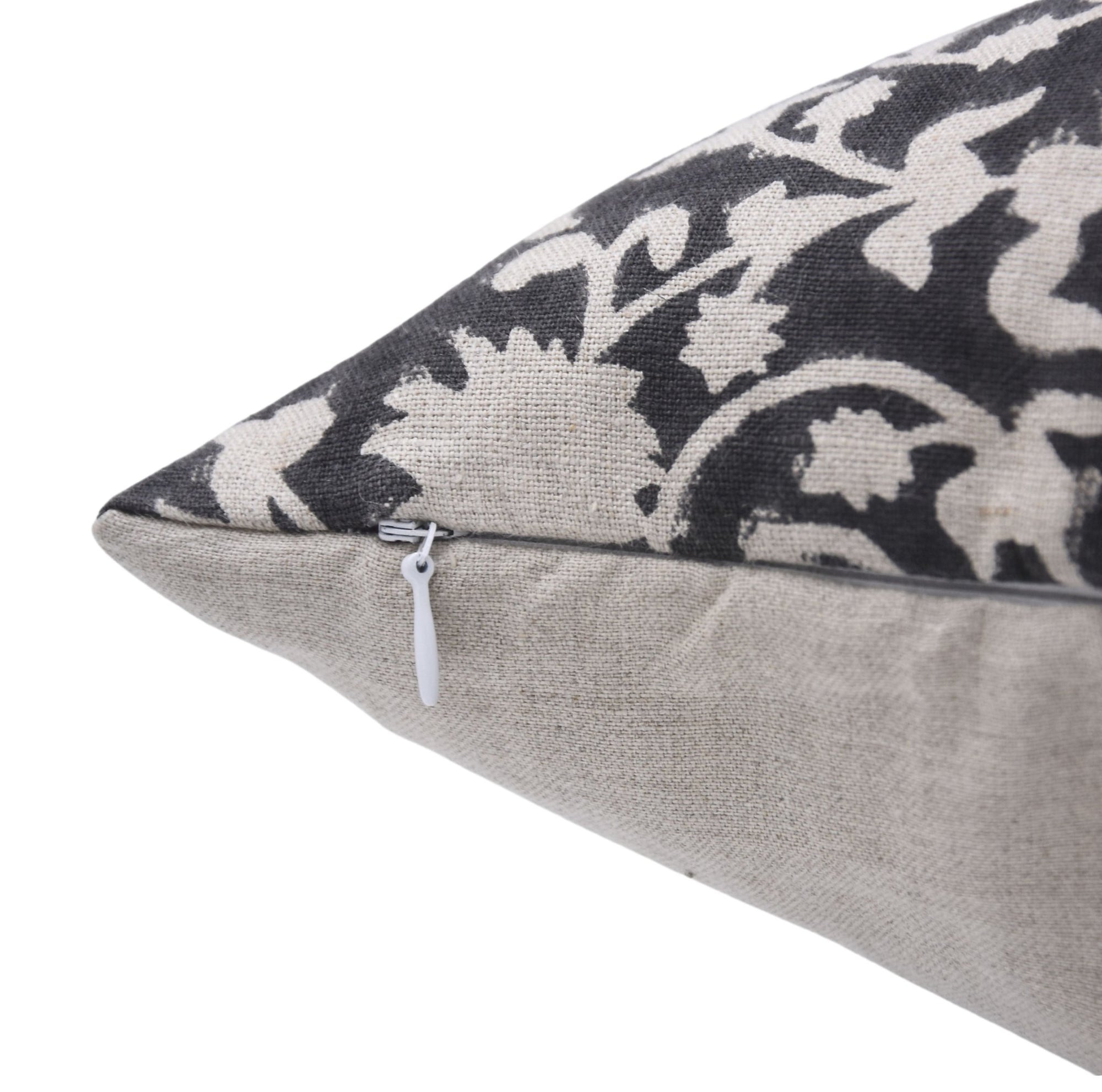 Pure Linen block print designer boho pillow/cushion cover- DEVDAS - Fabdivine