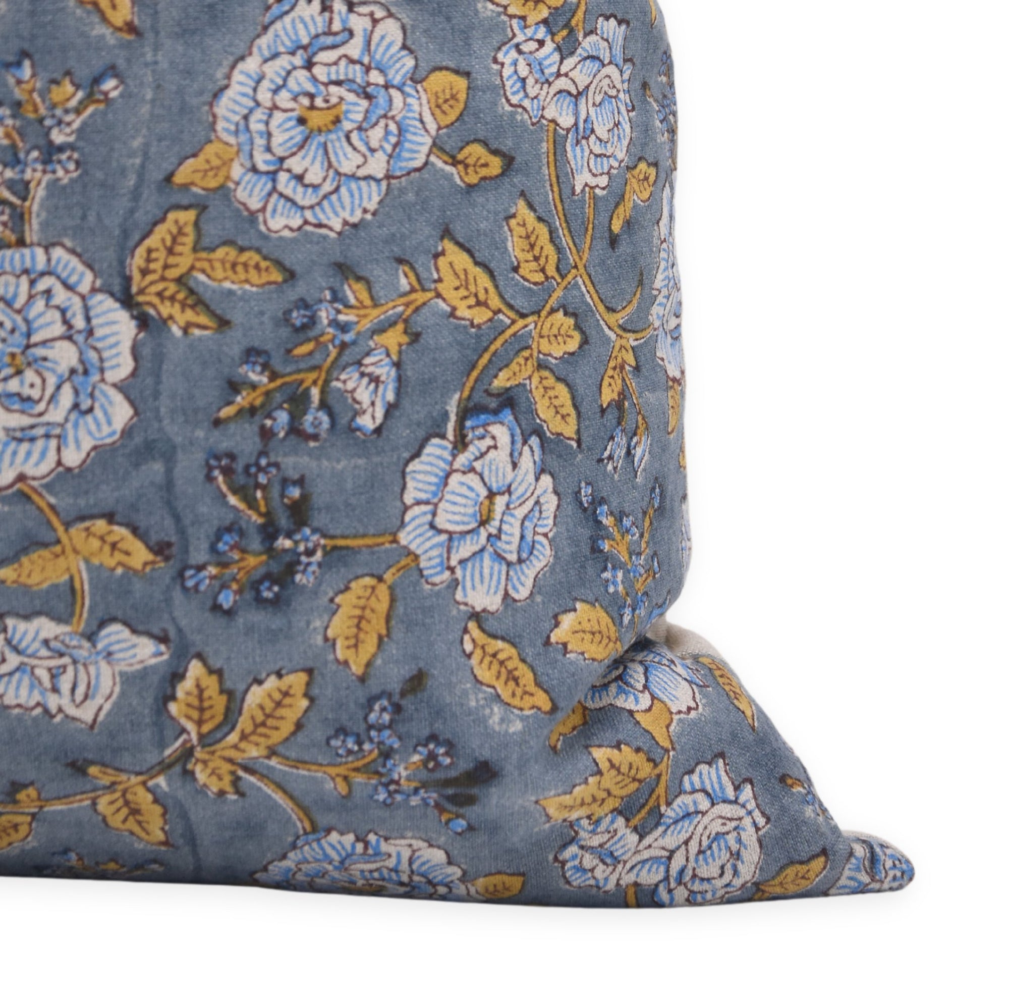 Square/Lumber block print pillow cover- thick linen- RAMESHWARAM - Fabdivine