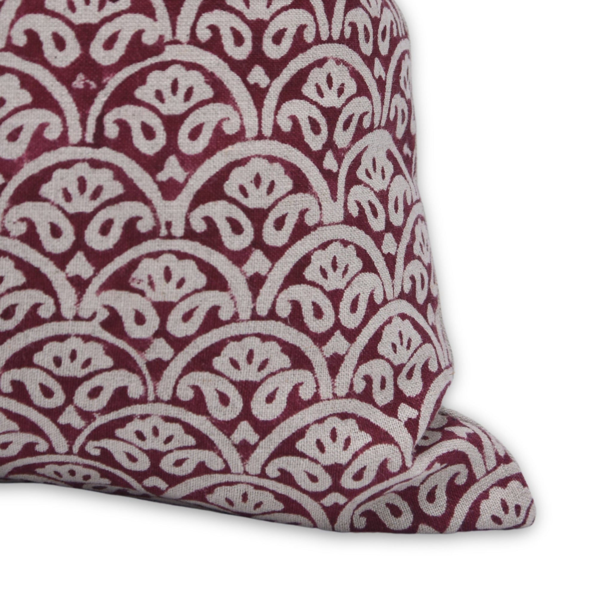 Throw Pillow Cover –Designer Collection of Hand Block Print Pure Linen- SHATRU - Fabdivine