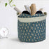 Hand printed basket with natural finish