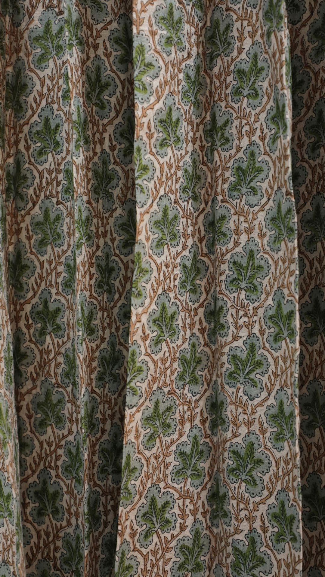 Block Print Door Curtains Window Shades - Elegant Fabric Panels for Valance Window Treatments - Pushp Samhita