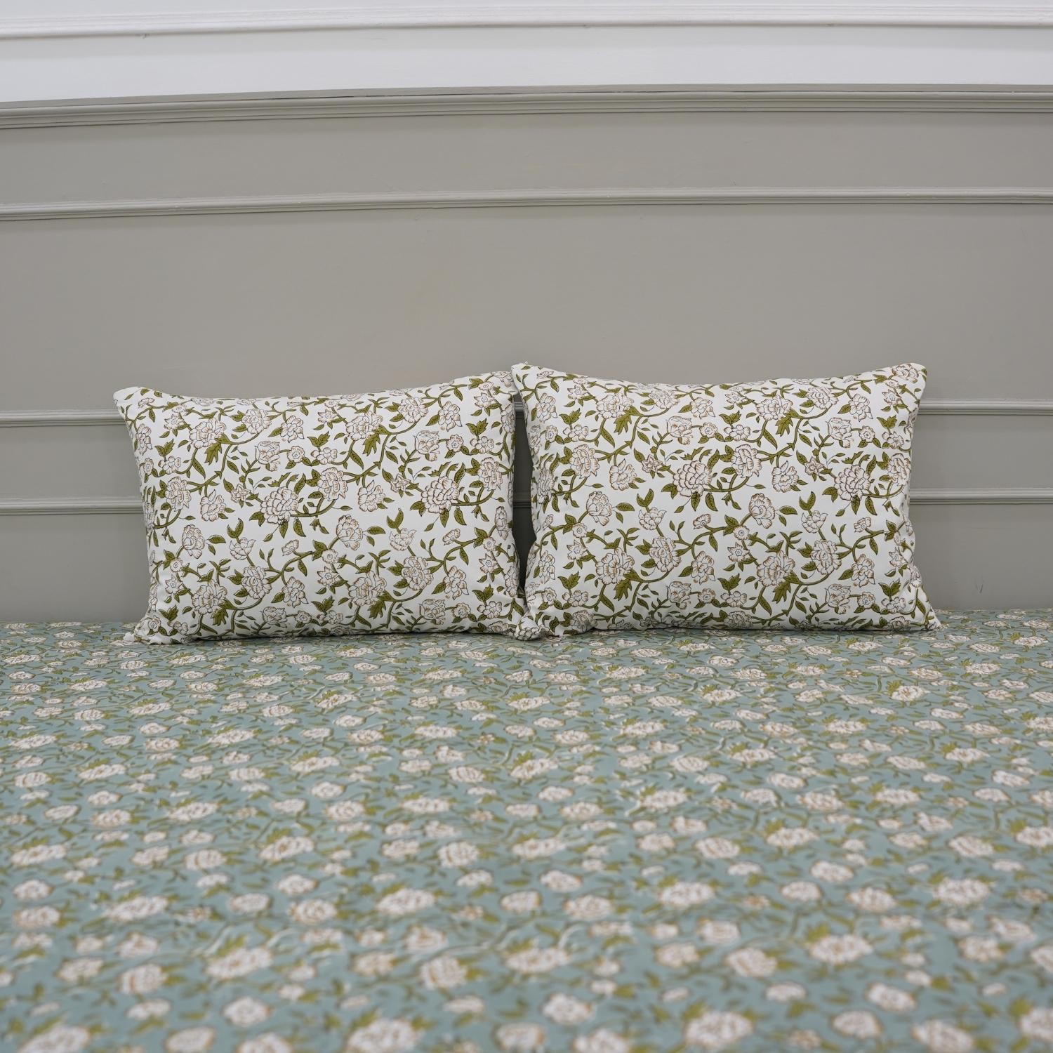 Floral bedsheets India, Artistic boho bedding,  Flat sheet with block prints, Indian boho bedding, Sustainable cotton bedspread, Farmhouse floral bedding, Floral handmade bedcover.