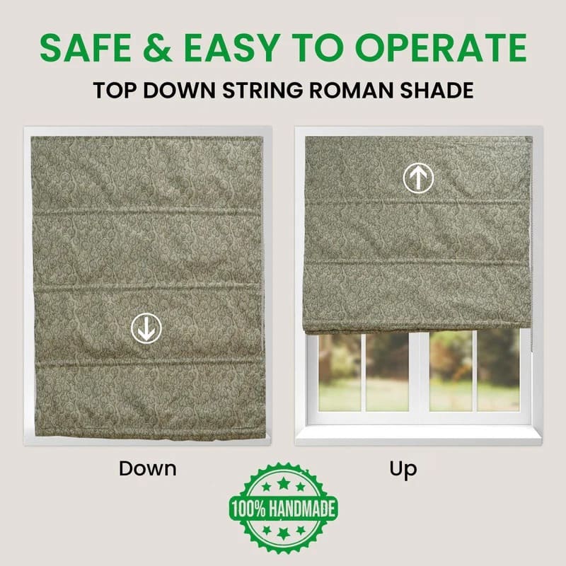 Roman shade window covering design for beautiful living room decor