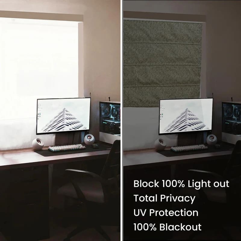 Blackout Roman shade for elegant living room decor window covering