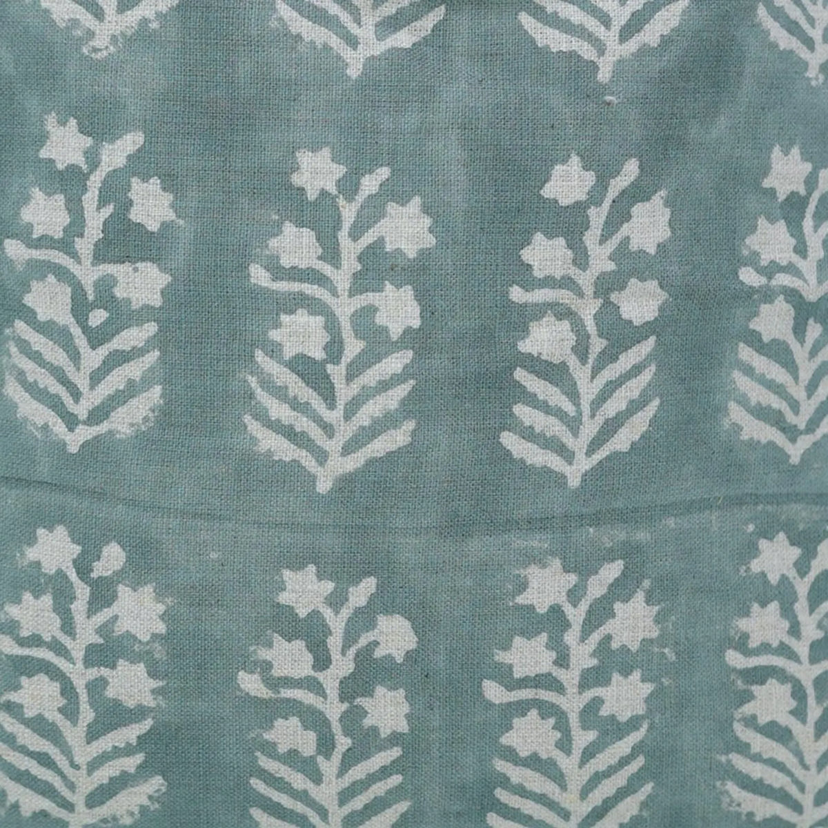 Block Print Linen Cushion Cover - Dusty Teal Inderdhanush