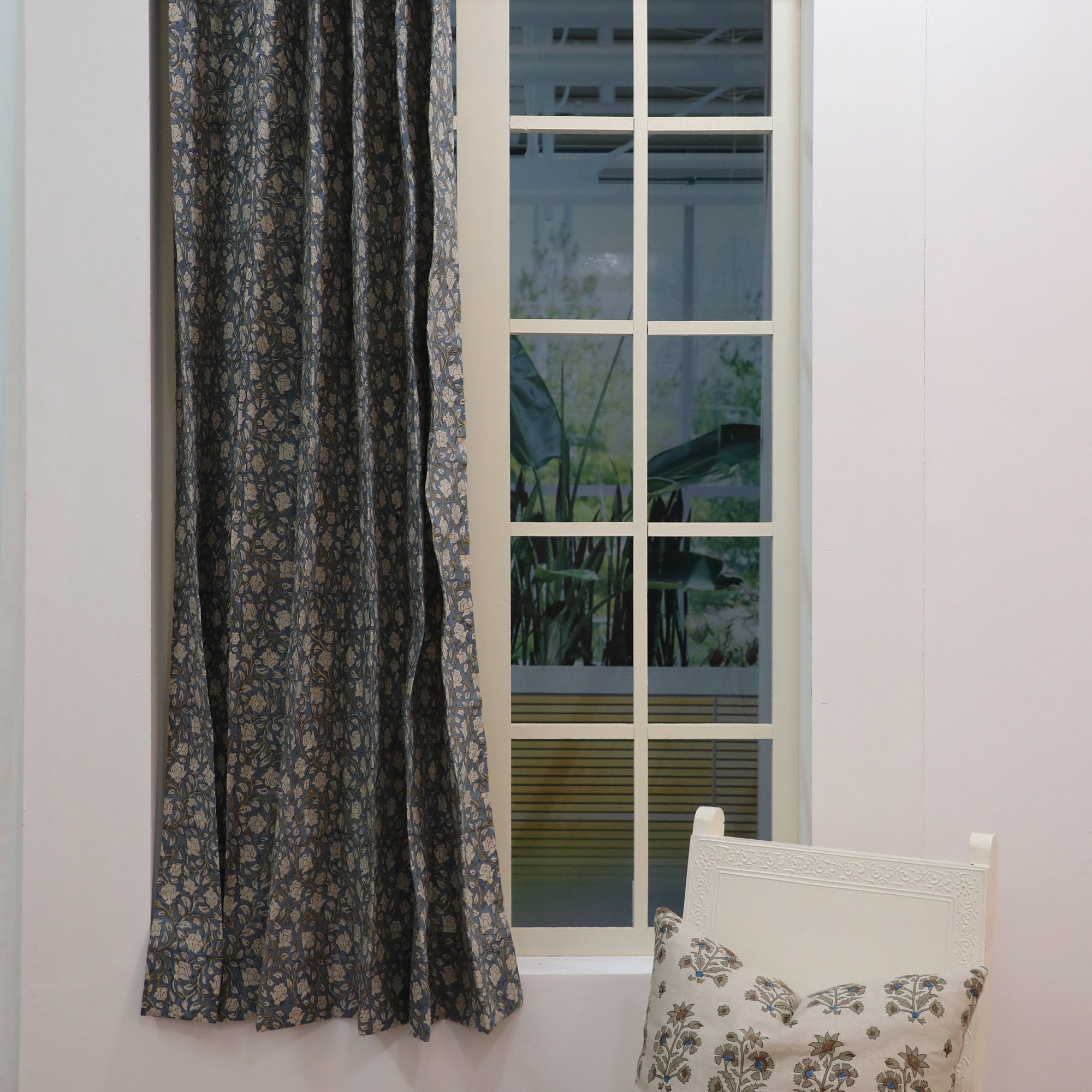 Block Print Pure Linen Curtains, Blackout Curtains, Window Panels, Indian Print, Home Décor drapery - Amritvela