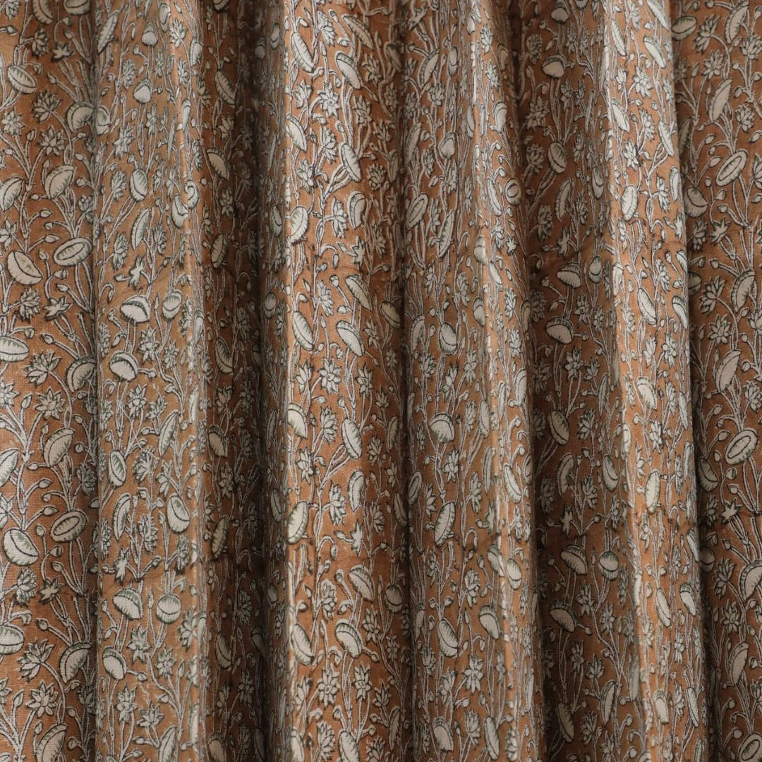 Linen Curtains, Block Print Pure Linen, Minimalist Curtains, Window Panels, Indian block Print , Home Décor - Pishta