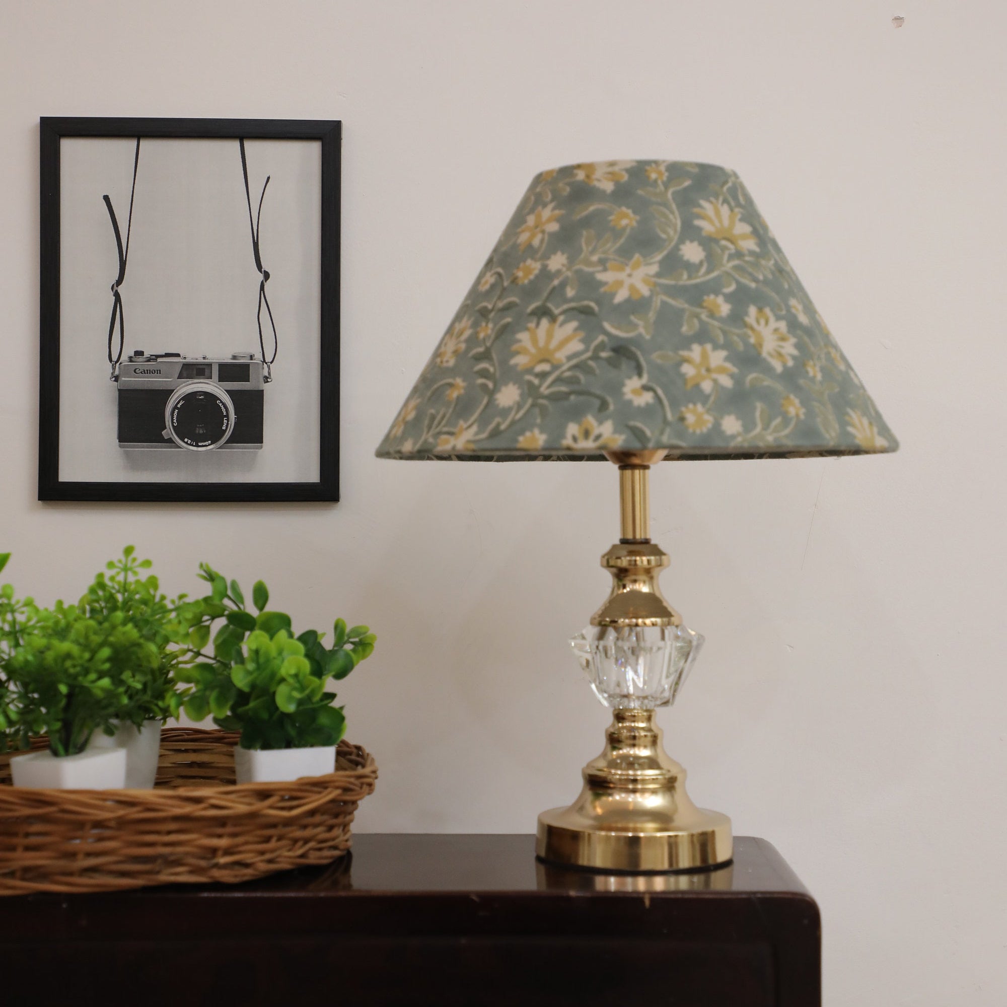Lampshade pair of two, Block print shades, linen fabric lamp shades, Coolie bedroom lampshade,  lamp for table - Aradhana
