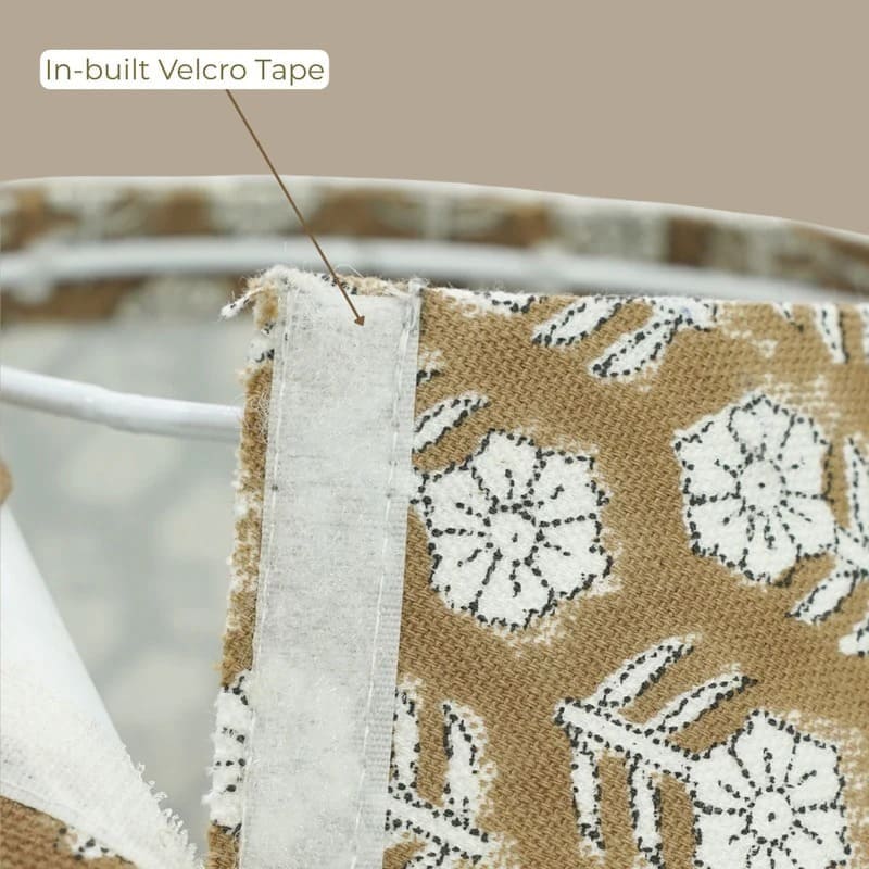 Patterned conical lampshade with elegant fabric