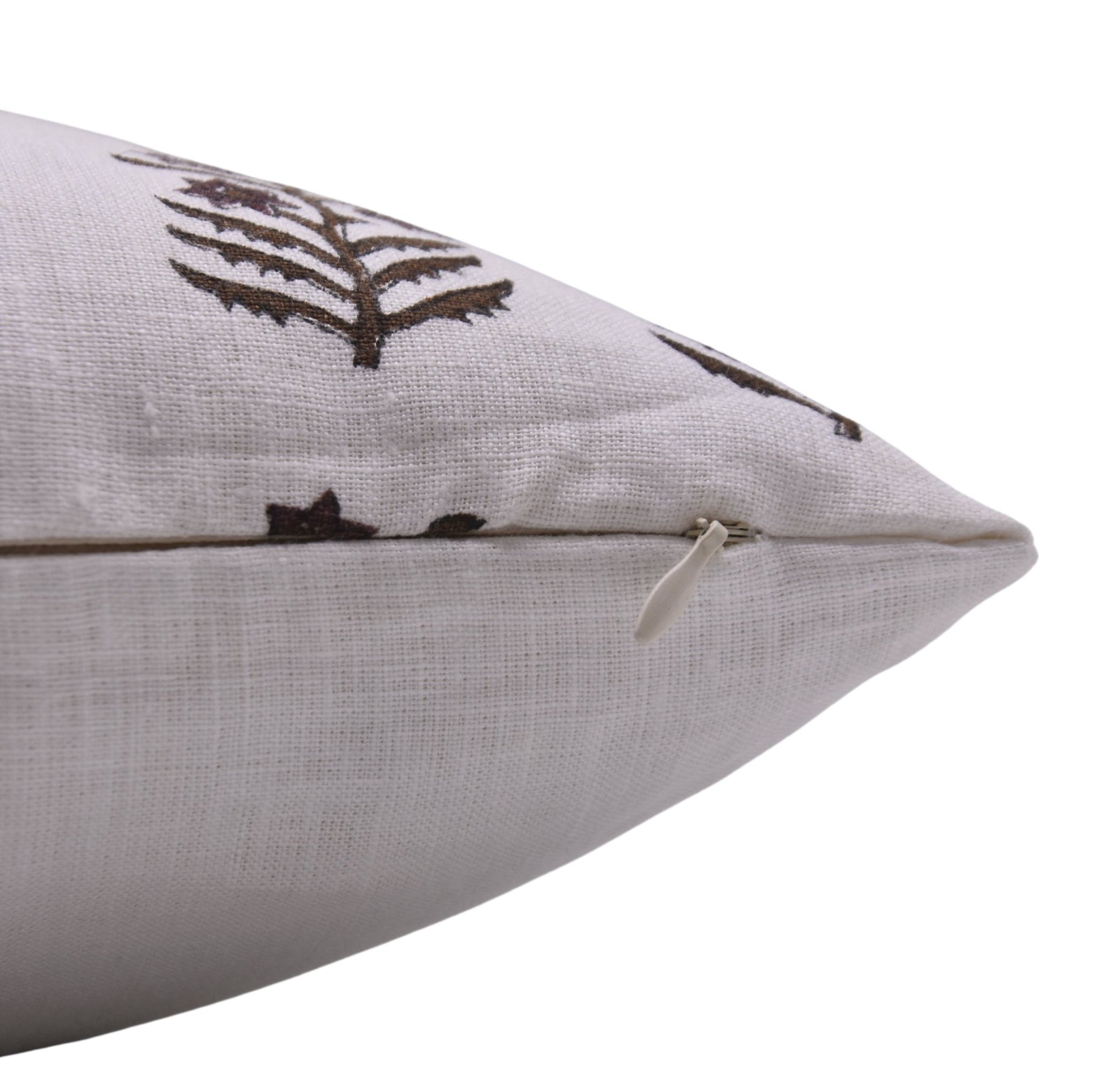 Hand Block Print Pure White Linen Throw Pillow Cover – INDERDHANUSH - Fabdivine