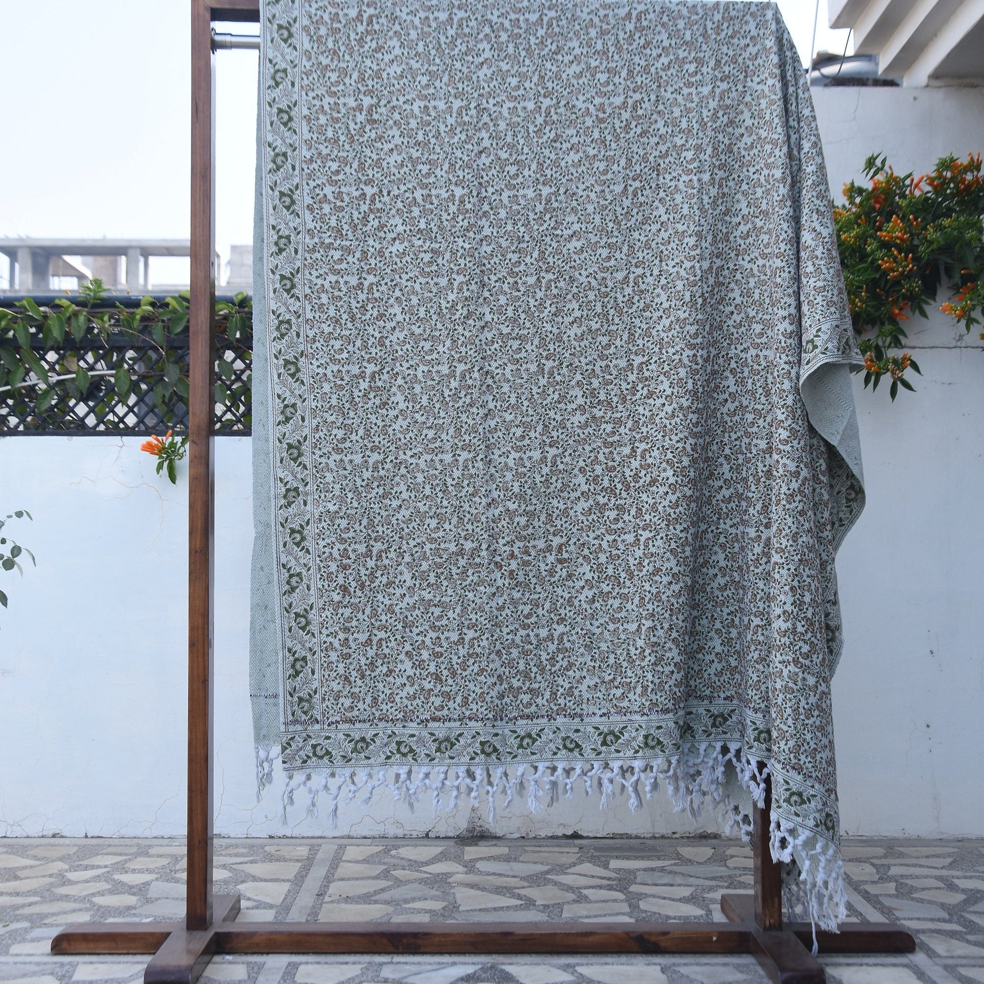 Handwoven Block Print Throws - Blankets and Throws - Handmade Blankets - Handwoven Handloom Fabric - KERI JAAL