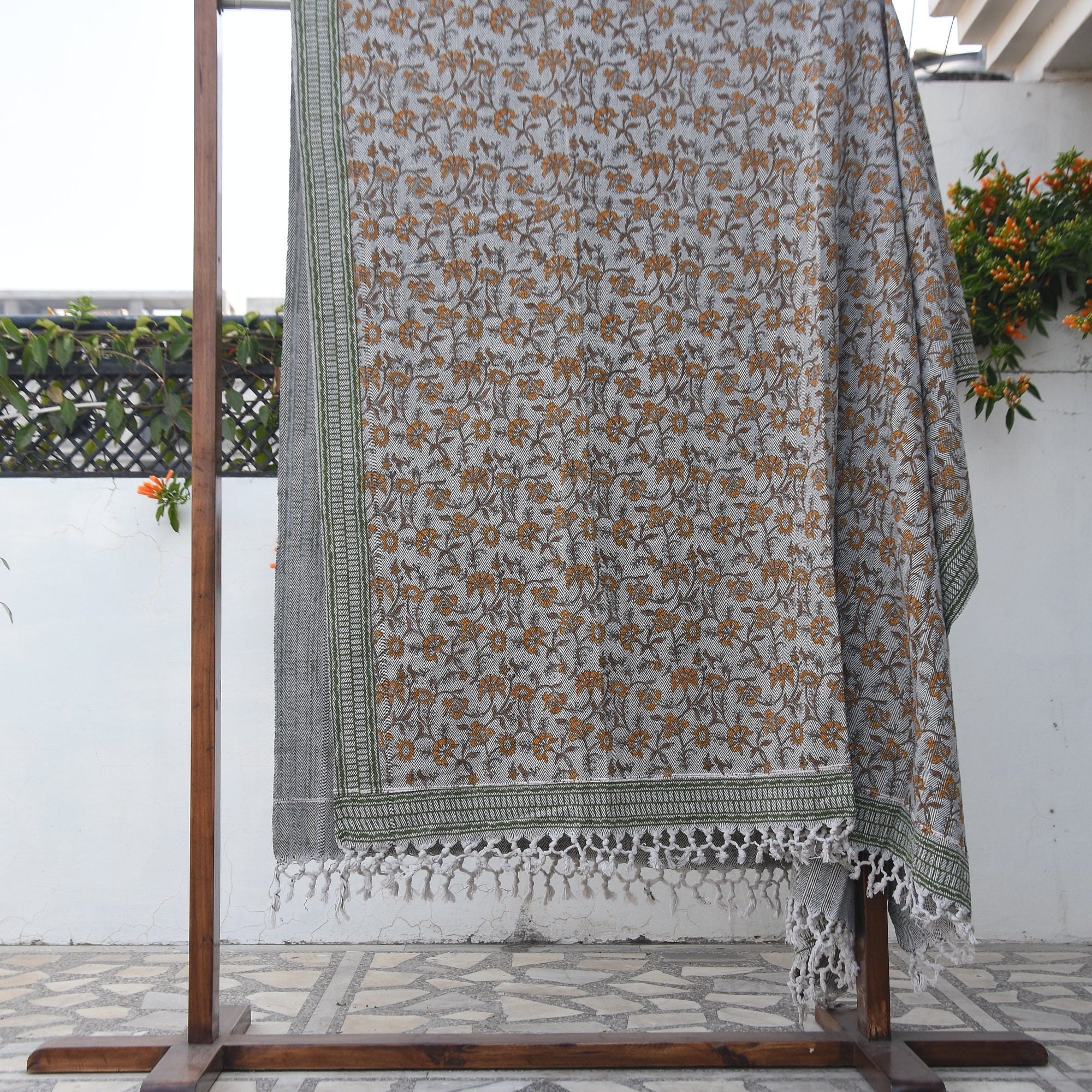 Handmade Blankets - Handwoven Block Print Throws - Blankets and Throws - Handwoven Handloom Fabric - NAAYAB