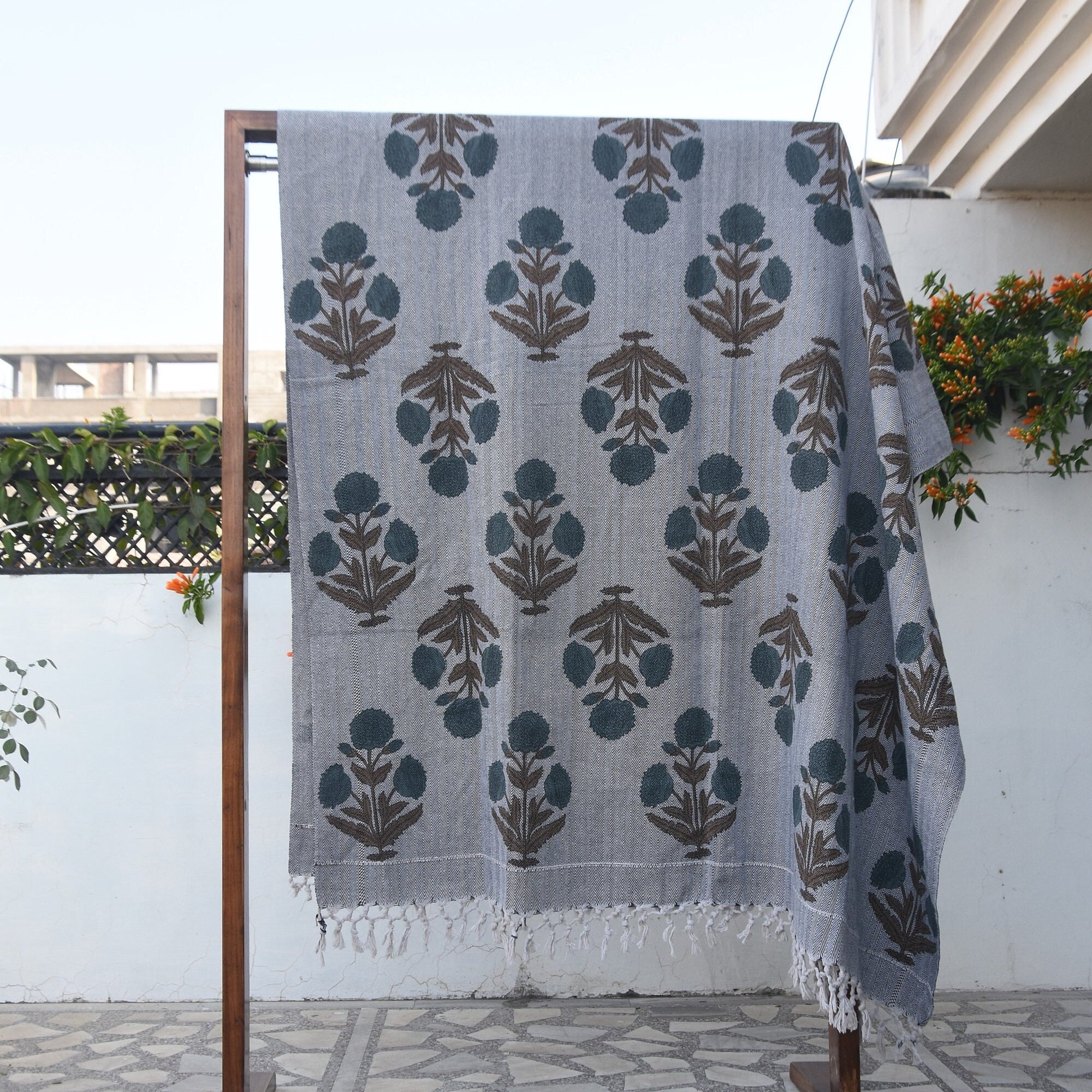 Couch throws, blankets and throws, handmade block printed throw for bedroom, handloom fabric, handwoven throws - BADSHAH